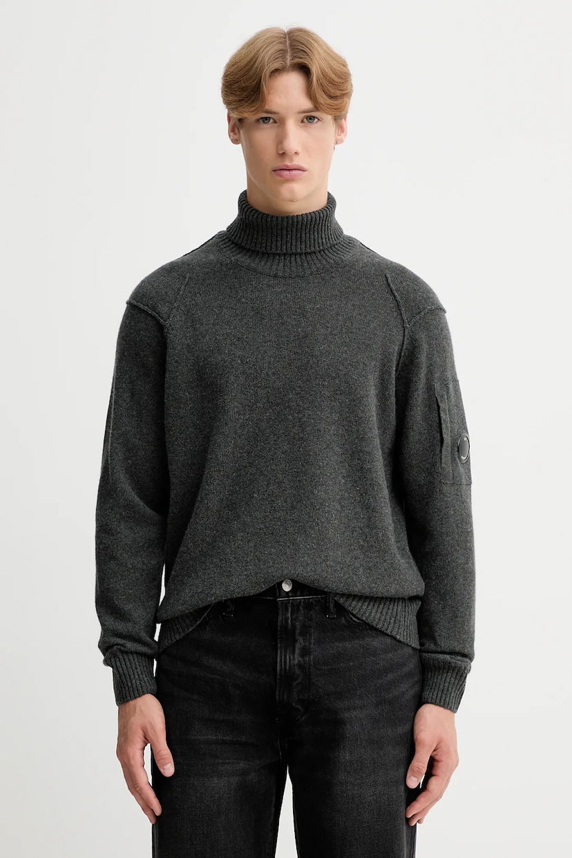 Pleteni pulover C.P. Company C.P. Company Turtleneck Sweater Siva | 19CMKN166A110149A