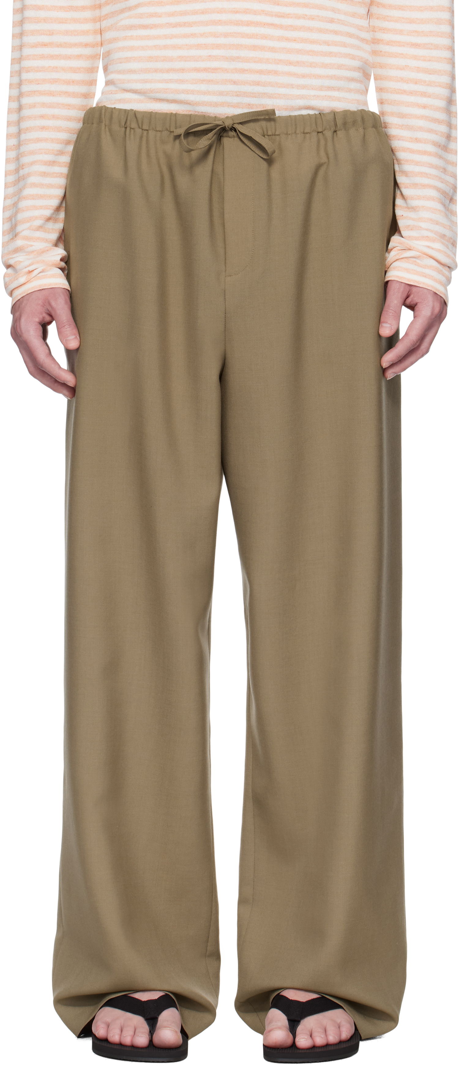 Hlače The Row The Row Donatello Wide-Leg Trousers Bež | 657-W3602, 0