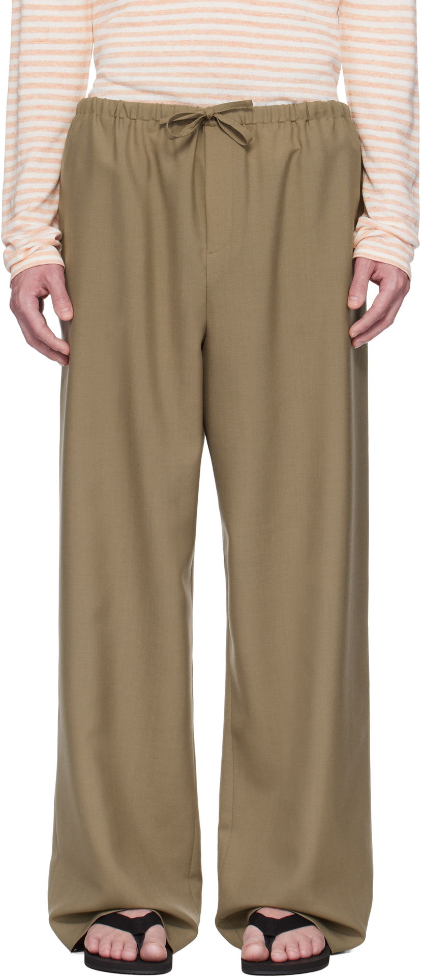 Hlače The Row The Row Donatello Wide-Leg Trousers Bež | 657-W3602