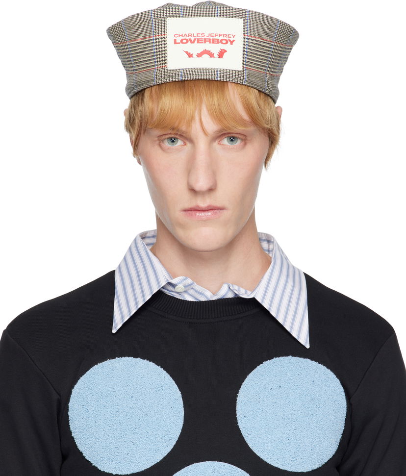 Pleteni pulover Charles Jeffrey Loverboy Charles Jeffrey LOVERBOY Sailor Prince of Wales Check Hat Črna | 054131603