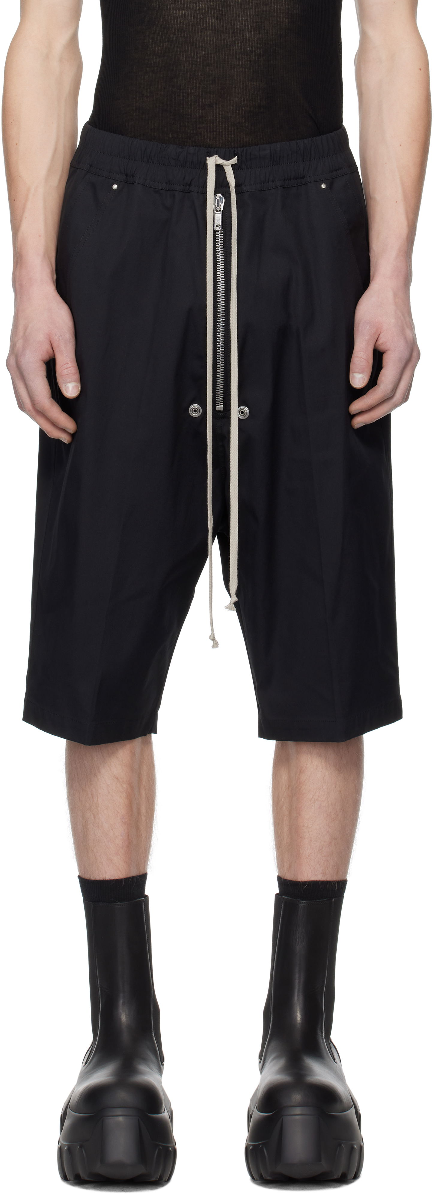 Kratke hlače Rick Owens Rick Owens Hollywood Bela Pods Shorts Črna | RU01E5349 TE, 0