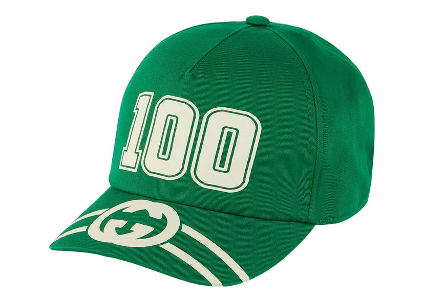 Kapa Gucci 100 Baseball Velcro Strap Cap Green/White Zelena | 673081 4HAKR-3666