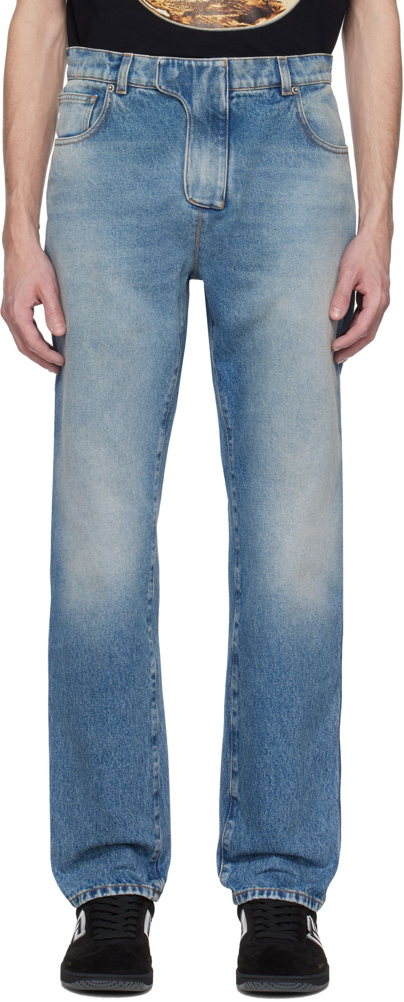 Kavbojke Balmain Balmain Regular Fit Jeans Modra | EH0MI083DF44