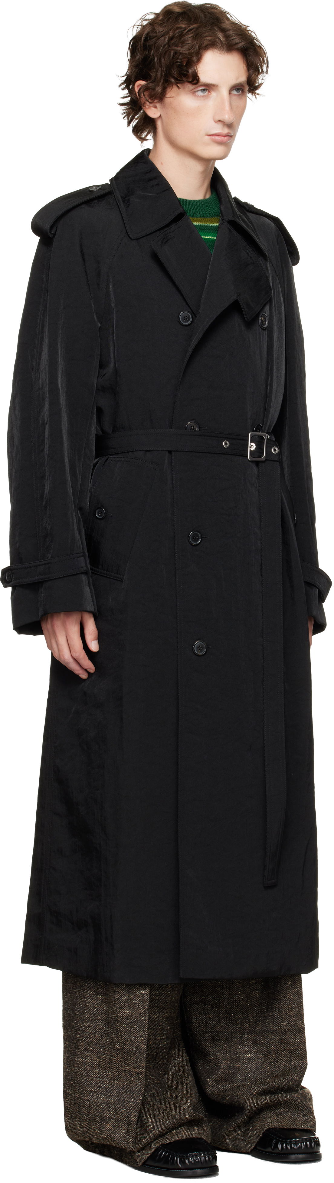 Trenčkot JW Anderson JW Anderson Double-Breasted Trench Coat Črna | CO0338-PG1818, 1