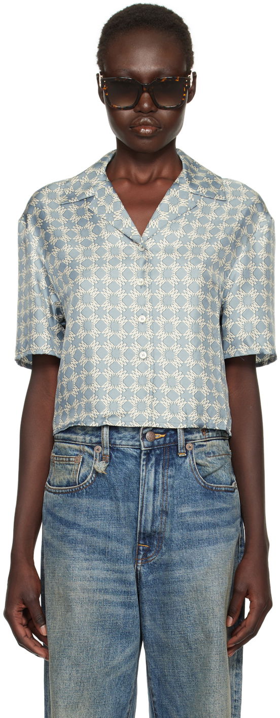 Srajce AMIRI Quad Patterned Shirt Modra | AWSTCA1018, 0