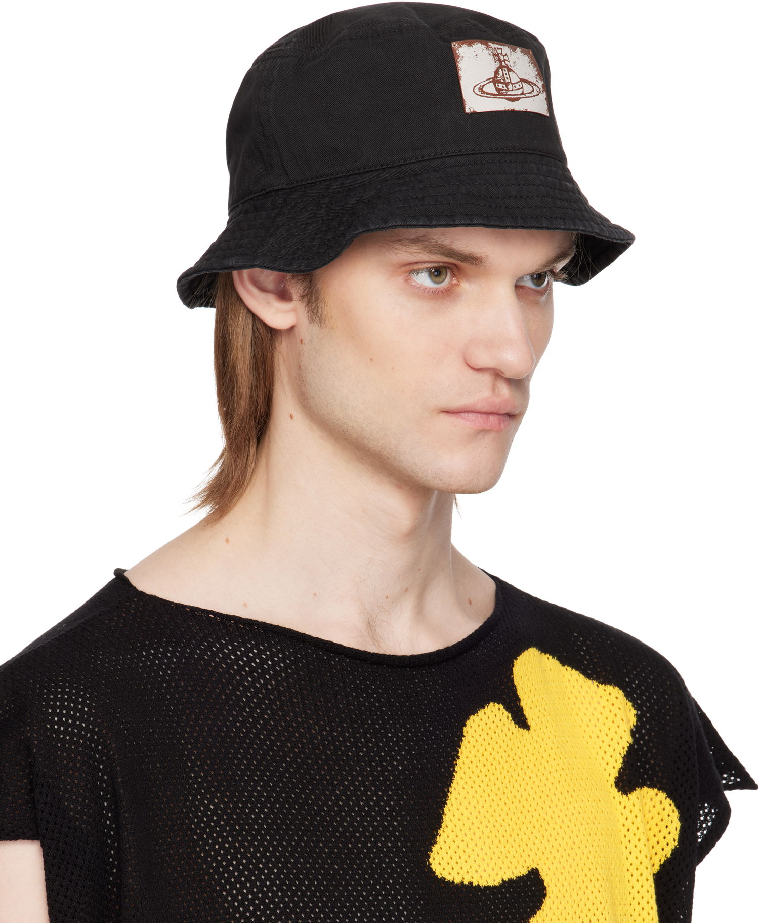 Kapa Vivienne Westwood Vivienne Westwood Cotton Twill Bucket Hat Črna | 81020009-W016E-, 1
