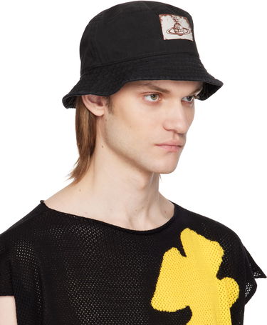 Kapa Vivienne Westwood Vivienne Westwood Cotton Twill Bucket Hat Črna | 81020009-W016E-, 1