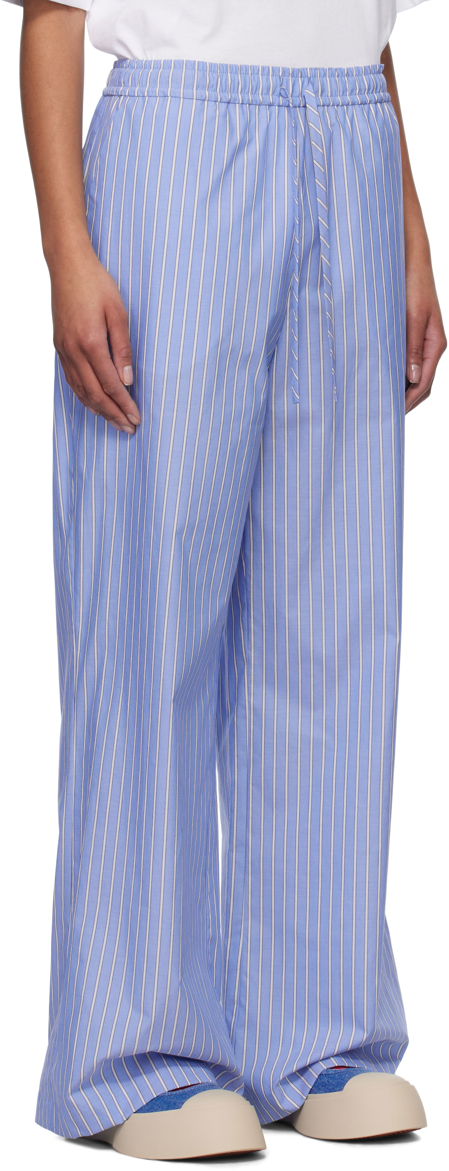 Hlače Marni Marni Loose Striped Trousers Modra | PAMA0071S1 UTC455, 1