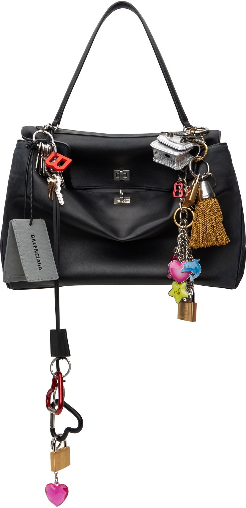 Torbica Balenciaga Balenciaga Charms Rodeo Large Bag Črna | 789744 2AA7B