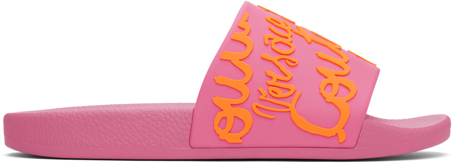 Kopalke Versace Versace Jeans Couture Logo Shelly Pool Slides Roza | E78VA3SQ1_E71352, 0