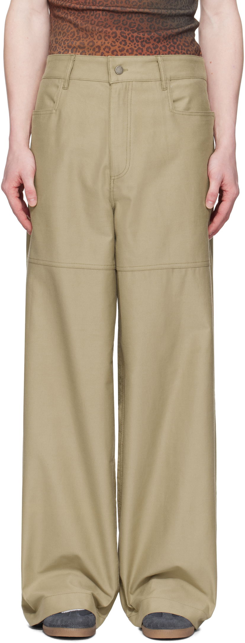 Hlače Serapis Serapis Wide Sailor Trousers Bež | SS25_WP_2