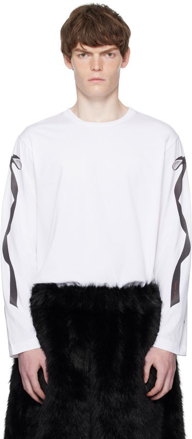 Majica Simone Rocha Simone Rocha Ribbon Bow Tail Long Sleeve T-Shirt Bela | 5194P54-M 0569, 0