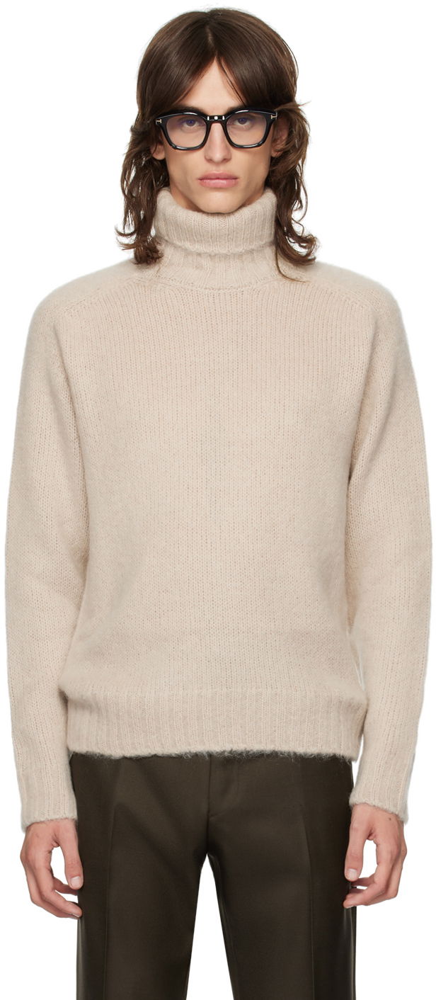 Pleteni pulover Tom Ford Wool Turtleneck Bež | KRL034-YMW063F24