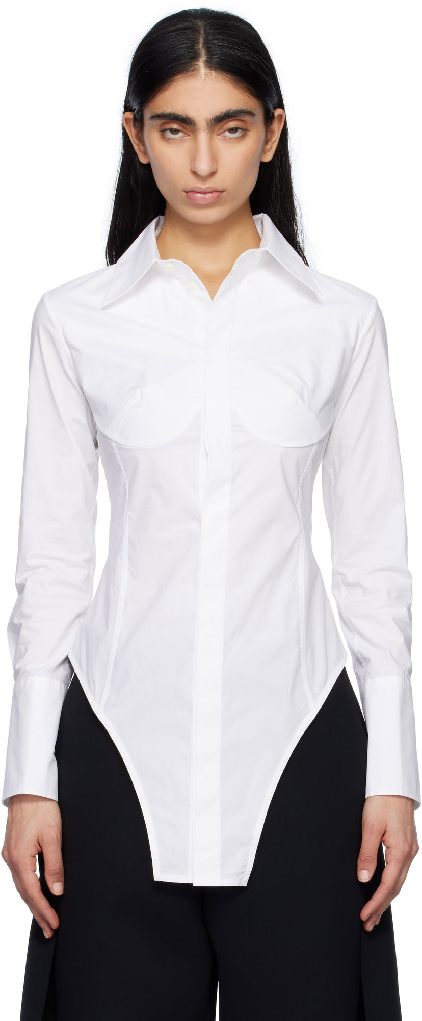 Srajce Jean Paul Gaultier Jean Paul Gaultier Bodysuit Shirt Bela | 25/34-F-CH097-C071-01