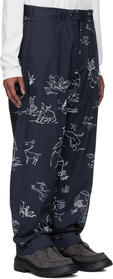 Hlače Engineered Garments Engineered Garments Carlyle Print Trousers Mornarica | 25S1F012, 1