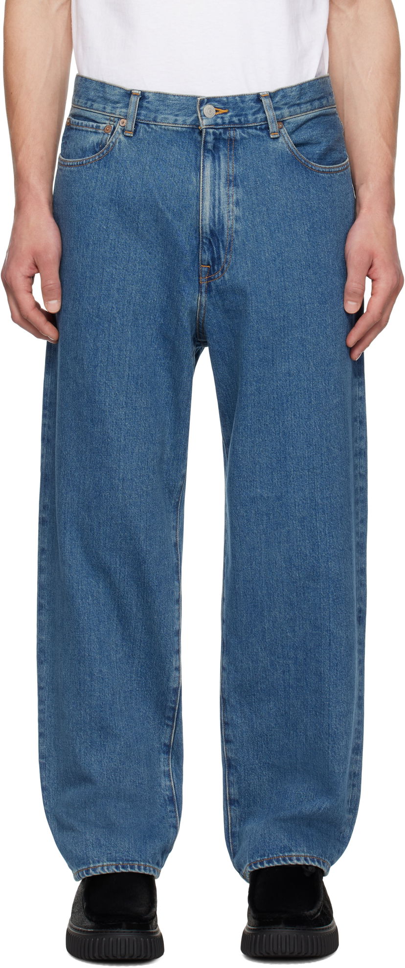 Kavbojke WACKO MARIA Washed Denim Jeans Modra | 24FW-WMP-PT01