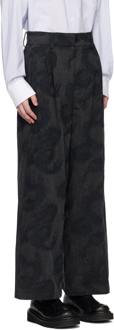 Hlače Feng Chen Wang Feng Chen Wang Dragon Print Wide-Leg Trousers Črna | FUS17TR13, 1