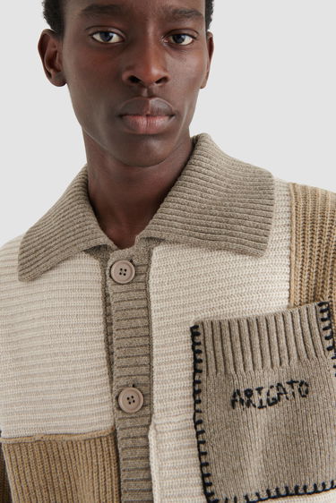Pleteni pulover AXEL ARIGATO Franco Patchwork Sweater Rjava | A2141002, 7