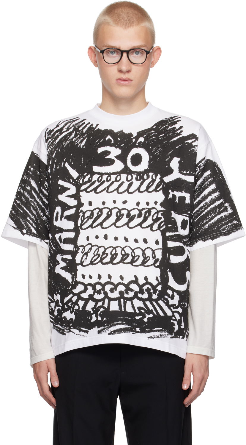 Majica Marni White 30th Anniversary T-shirt Bela | HUMU0223BP USCX14