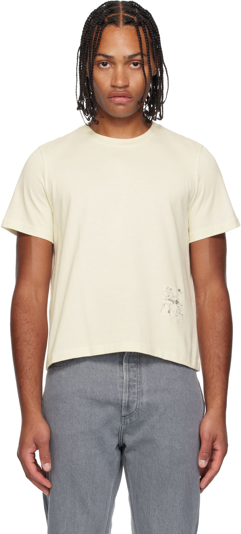 Majica JW Anderson JW Anderson Mini Graphic T-shirt Bež | JT0315-PG1510