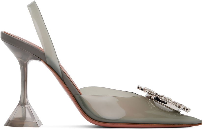 Superge in čevlji Amina Muaddi Slingback Heels With Crystal Embellishment Zelena | BEGUM GLASS SLING PVC