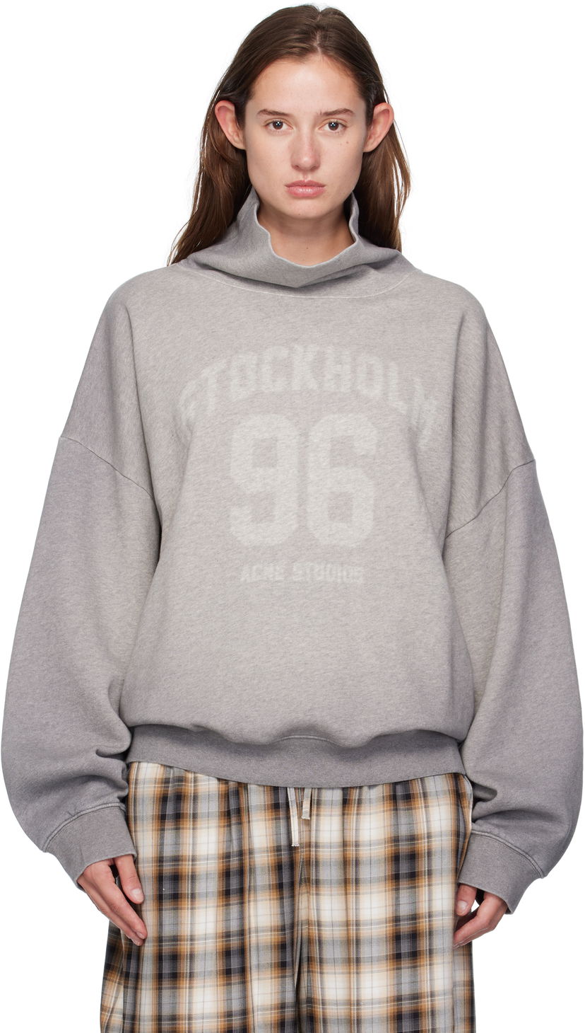 Pleteni pulover Acne Studios Acne Studios High-Neck Turtleneck Sweatshirt Siva | AI0166-