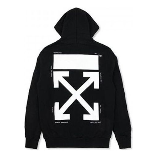 Pulover Off-White Back Arrow Zipper Hoodie Črna | OMBB030G20FLE0011000