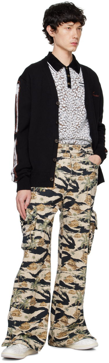 Pleteni pulover AMIRI AMIRI Leopard Bones Cardigan Črna | AMKNCD1035, 3