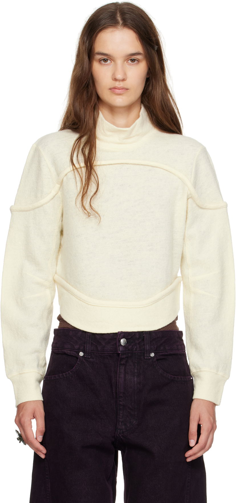 Pleteni pulover Eckhaus Latta Eckhaus Latta Pallas Turtleneck Bela | 1404-EL-PF25-M -