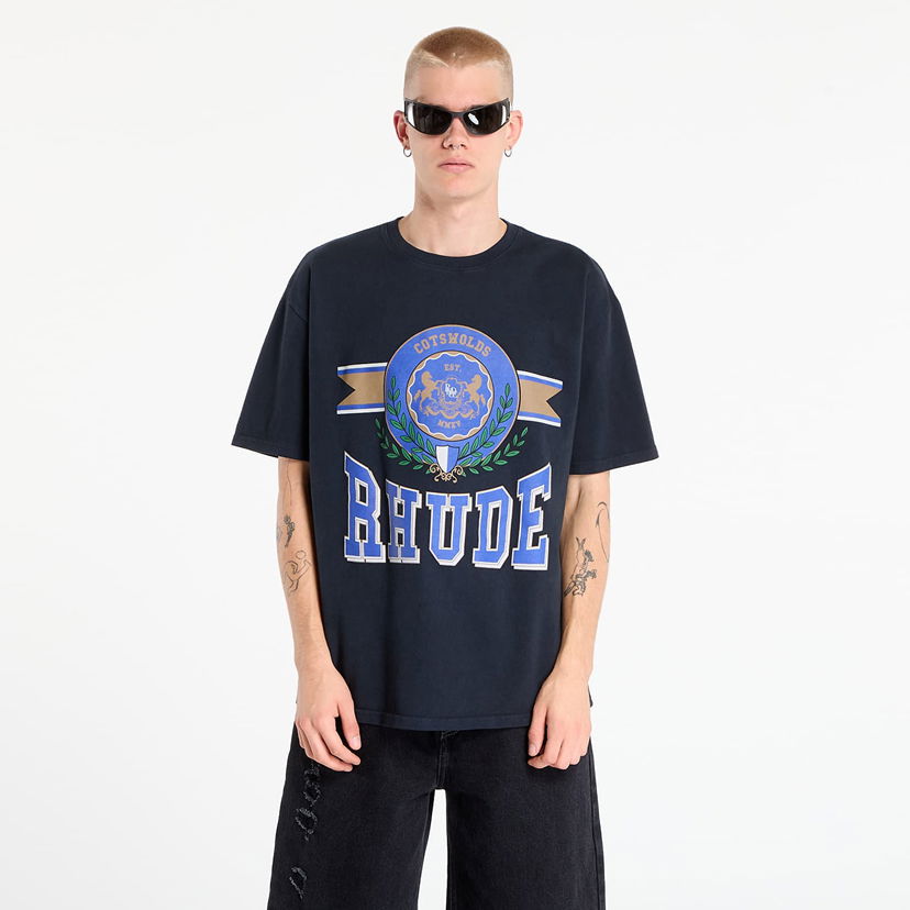 Majica Rhude Rhude Cotswold Crest T-Shirt Črna | RHPF25TT060120027