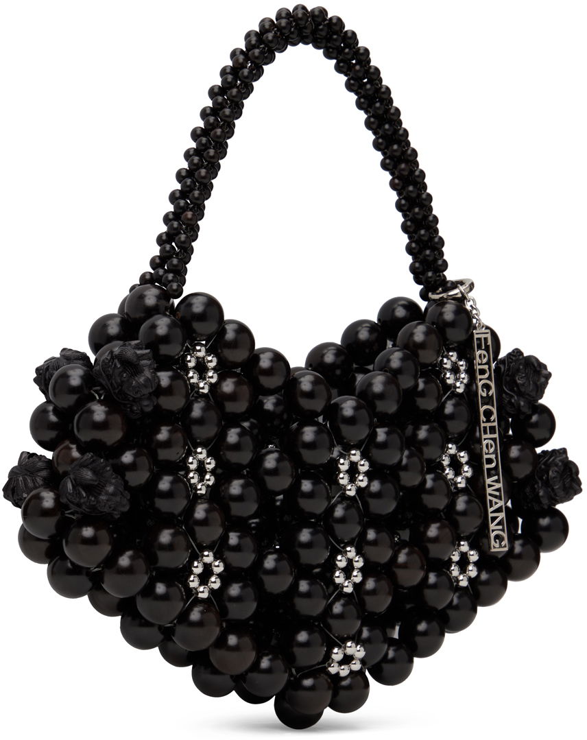 Torbica Feng Chen Wang Feng Chen Wang Beaded Heart Shaped Bag Črna | FUS17AC15B, 1