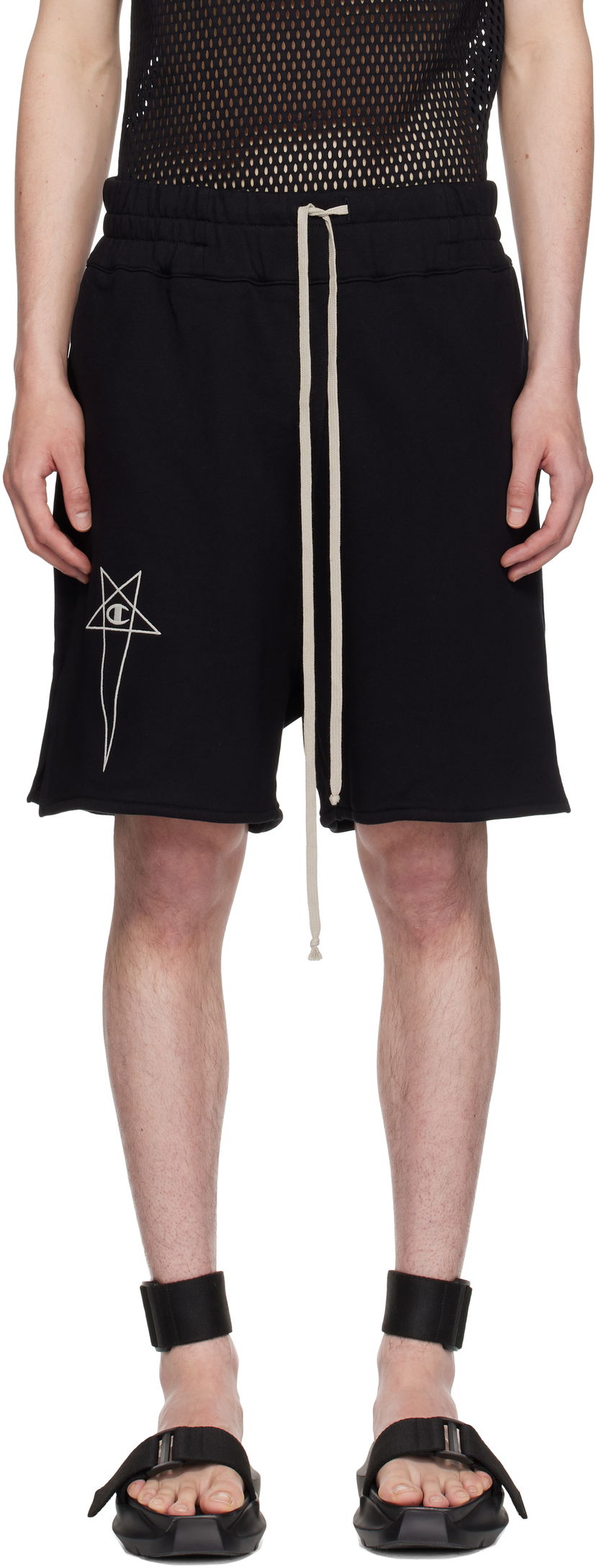 Kratke hlače Rick Owens Rick Owens Champion Edition French Terry Shorts Črna | CM01E1683 CHFE FELPA