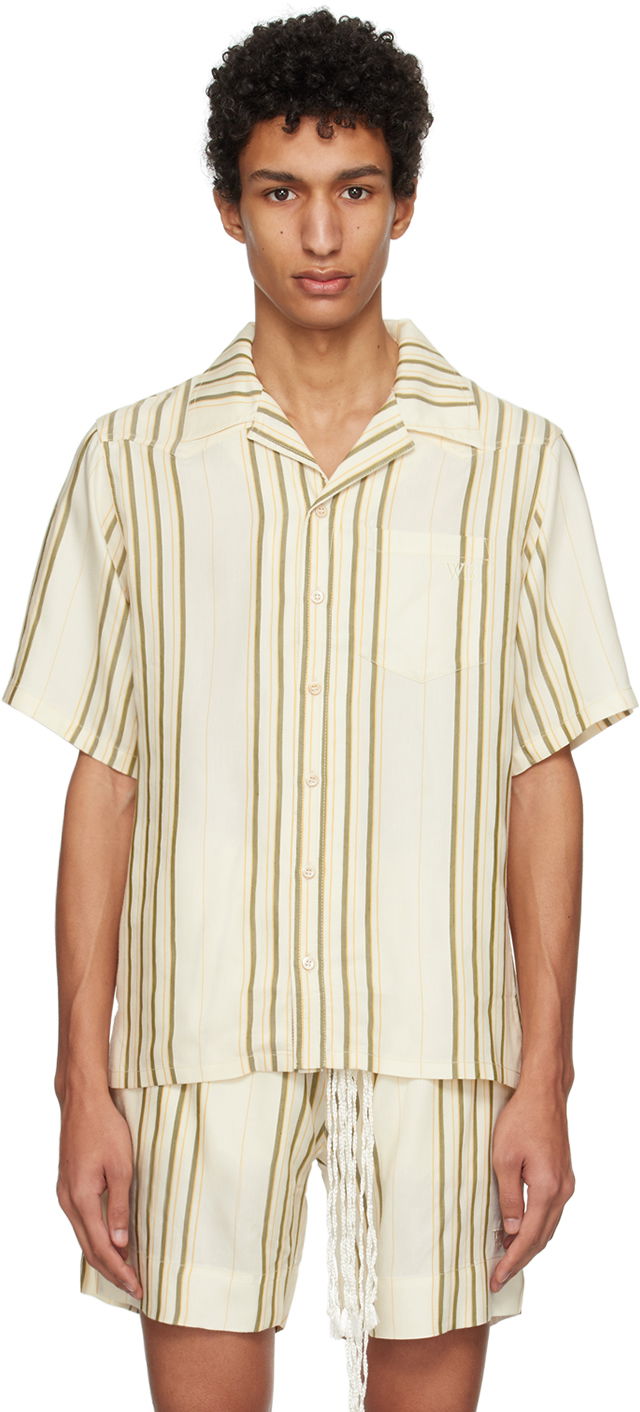 Srajce Wales Bonner SSENSE Exclusive Off-White Bowling Shirt Rjava | SH04-CO01-1007, 0