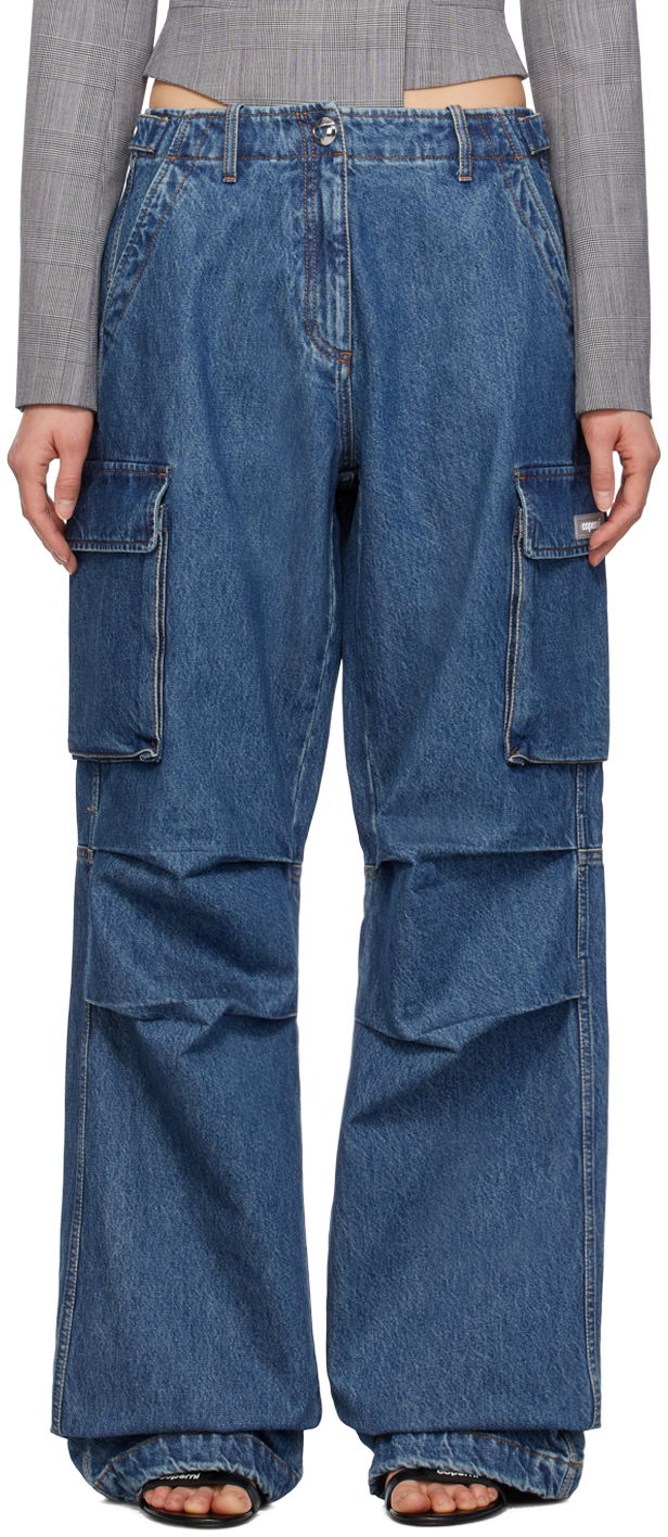 Cargo hlače Coperni Coperni Wide Leg Cargo Denim Pants Modra | COPP40252