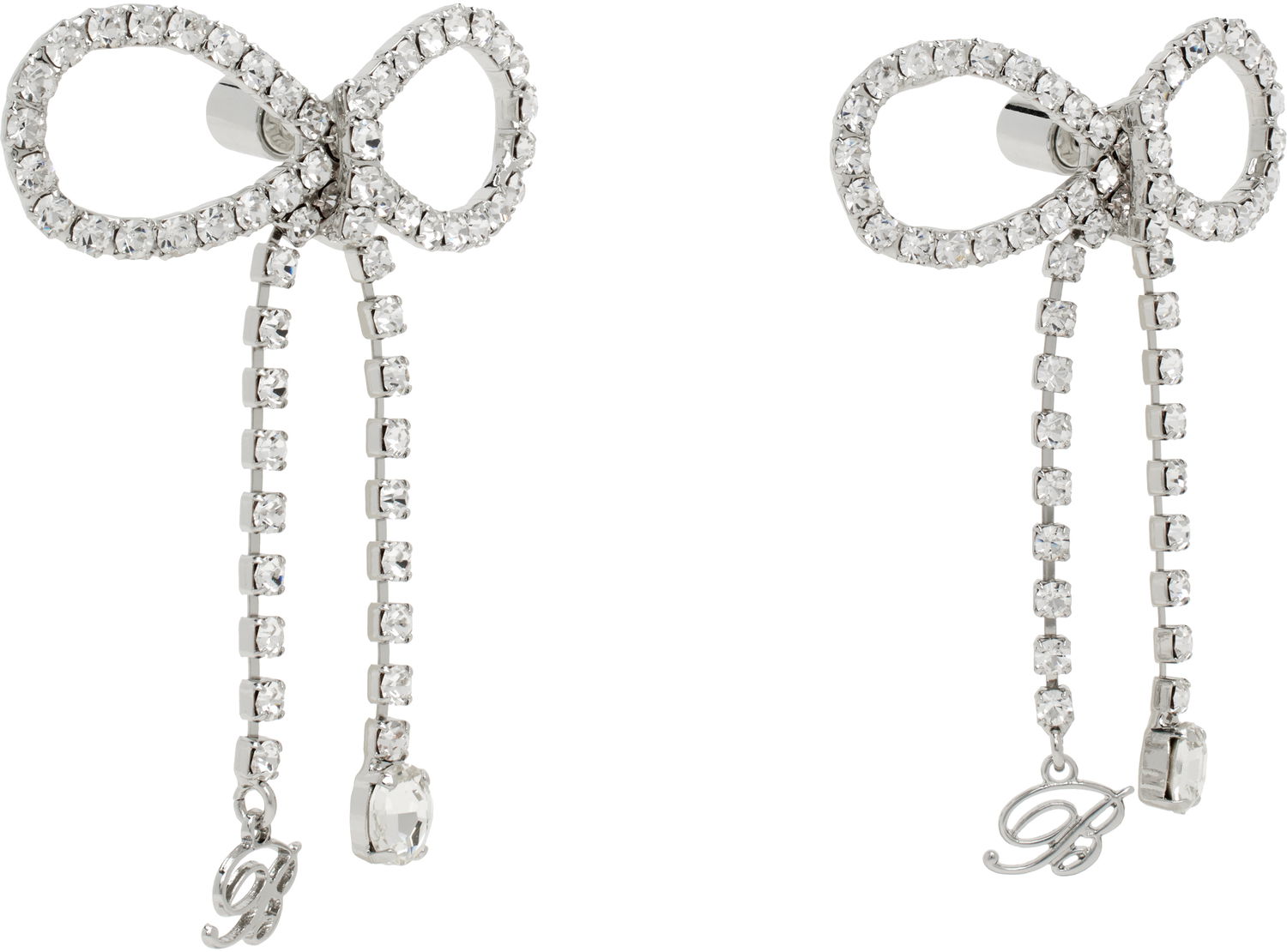 Uhani Blumarine Blumarine Crystal Bow Drop Earrings Kovinski | P522W305A, 1