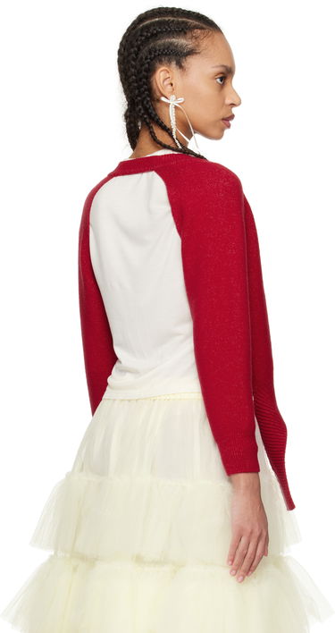 Pleteni pulover Simone Rocha Simone Rocha Open Back Cardigan Rdeča | LMK7 0660, 2