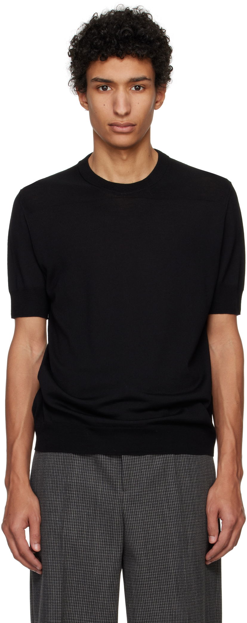 Majica Jil Sander Jil Sander Virgin Wool T-Shirt Črna | J22GC0104_J14610