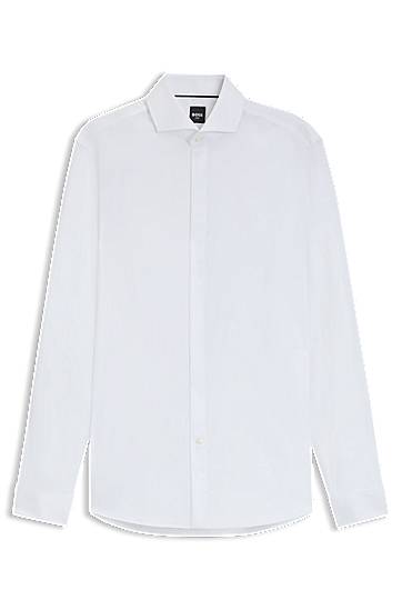 Srajce BOSS Slim Fit Wrinkle-Resistant Oxford Cotton Shirt Bela | 50550961