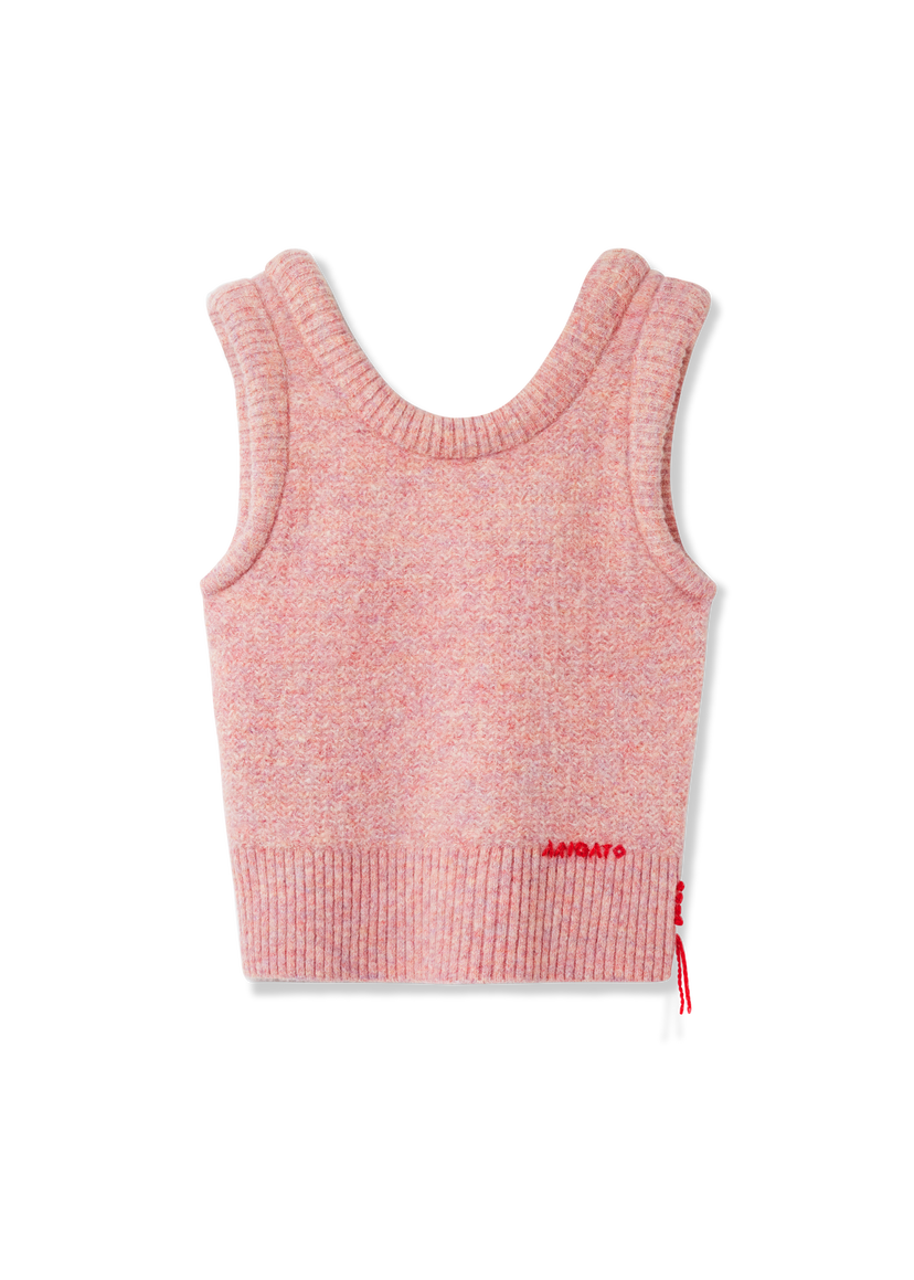 Telovnik AXEL ARIGATO Ana Fluffy Sleeveless Knitted Vest Roza | A3357001