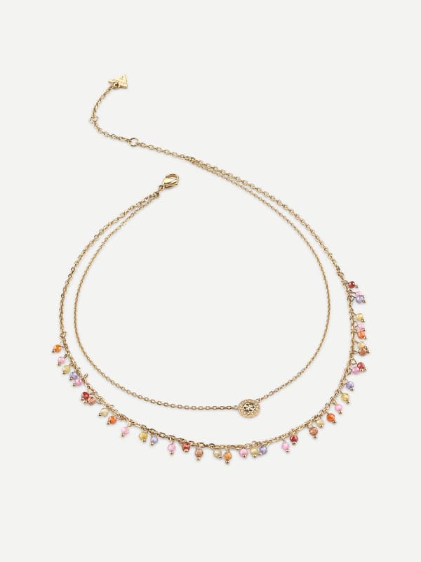 Ogrlica GUESS Double Chain Necklace With Charms Kovinski | JUBN04679JW