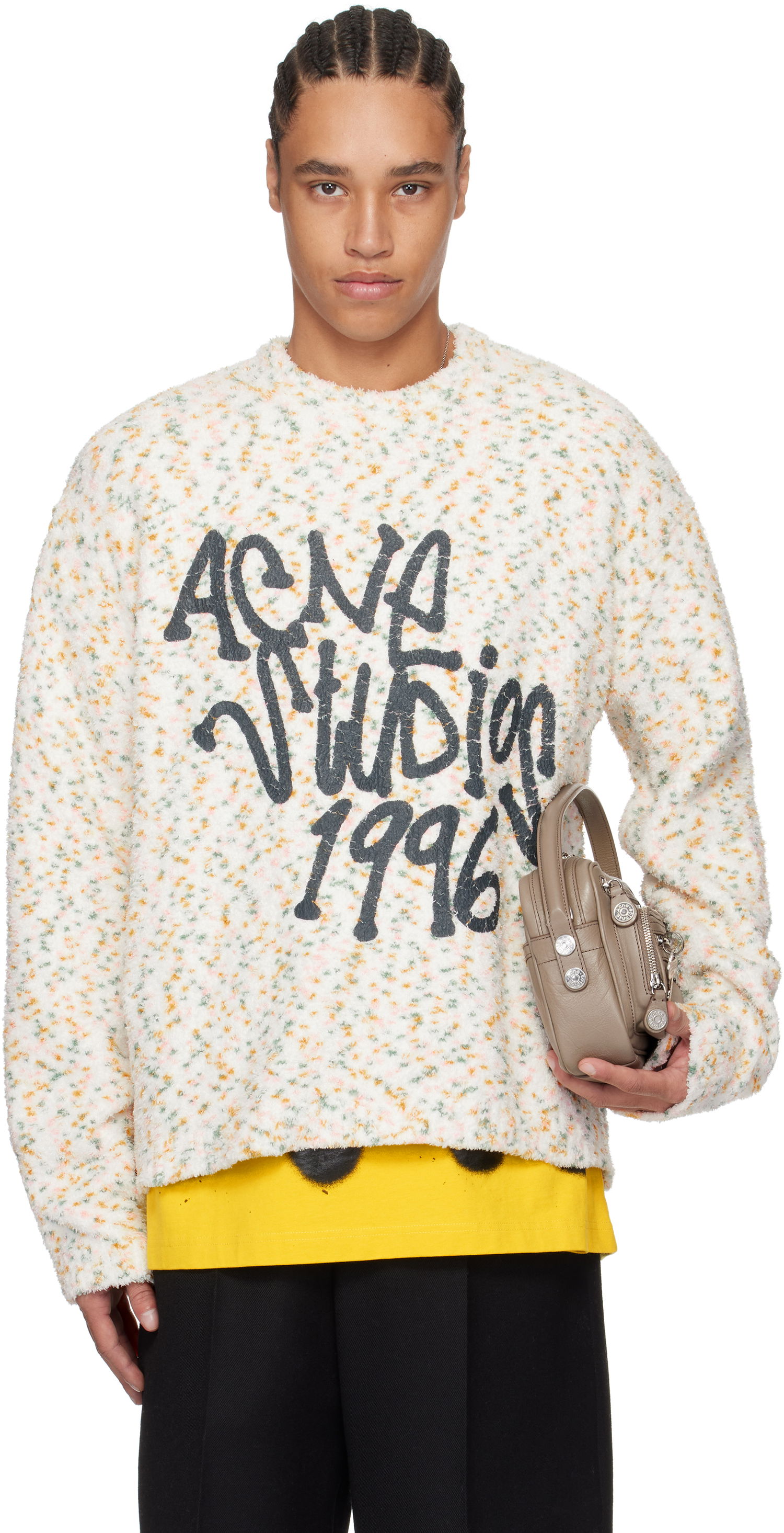 Pleteni pulover Acne Studios Acne Studios Printed Logo Knit Sweater Večbarvna | B60360-, 0