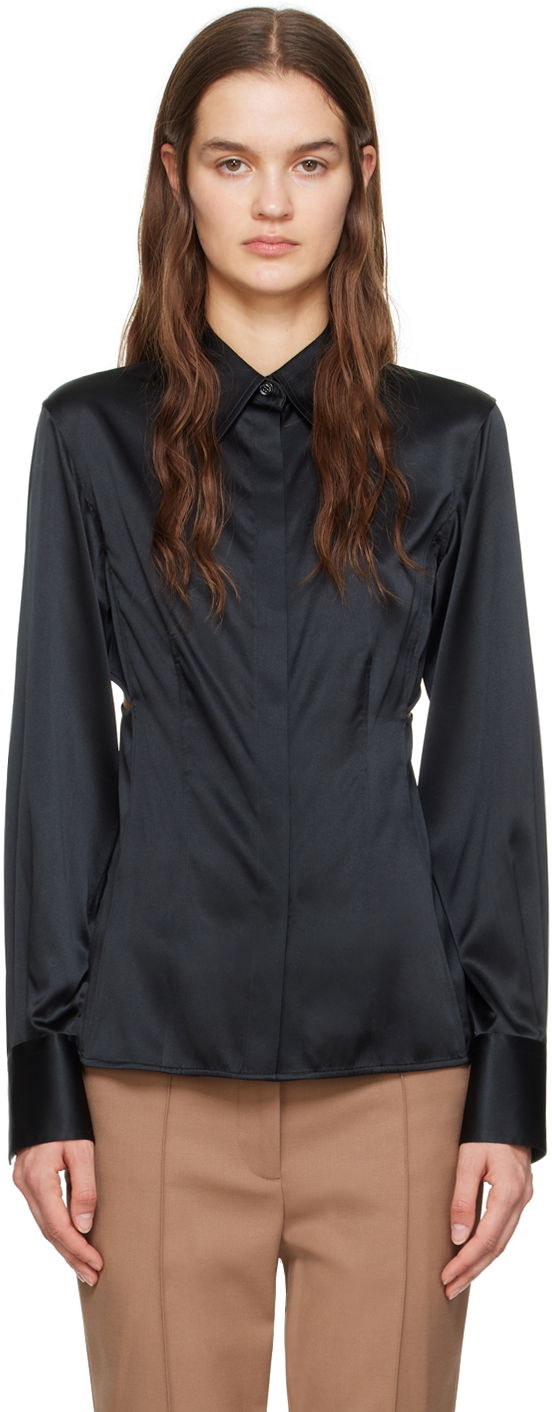 Srajce Helmut Lang Slash Satin Shirt Črna | N10HW507