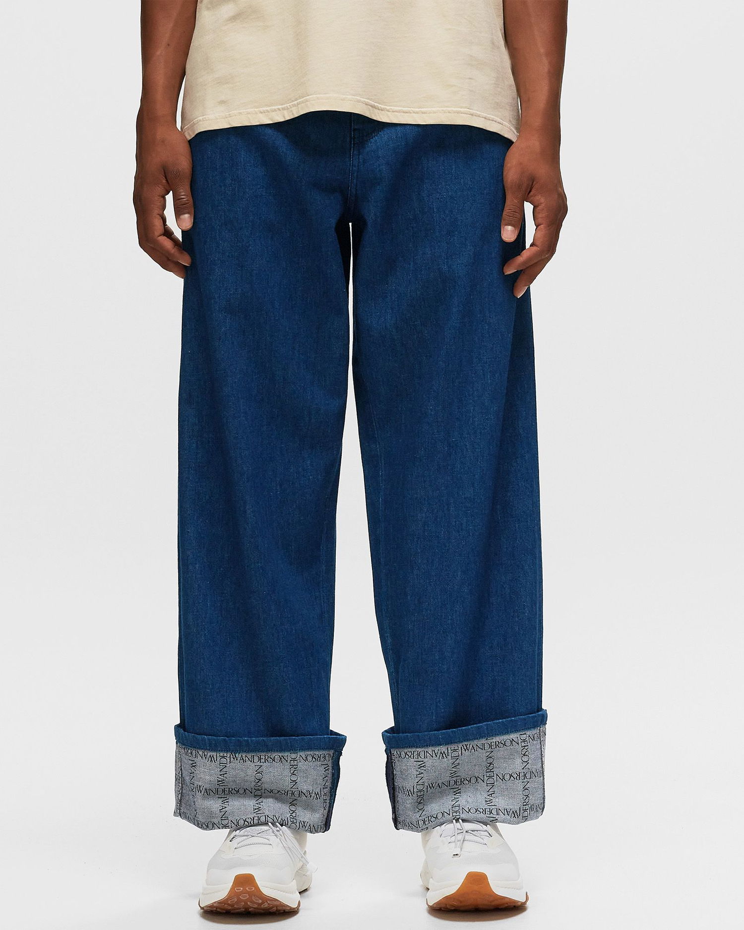 Kavbojke JW Anderson LOGO GRID TURN UP WORKWEAR JEANS Mornarica | DT0078-PG1336-870, 1