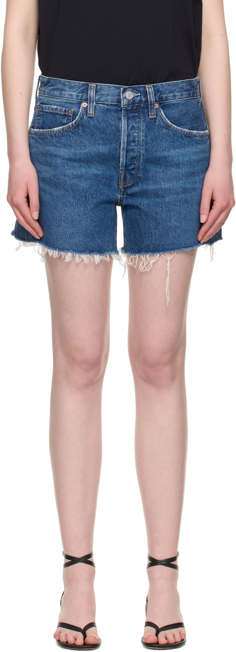 Kratke hlače AGOLDE AGOLDE Parker Long Denim Shorts Modra | A9010-1371