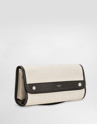 Nahrbtniki in torbe Dolce & Gabbana Dolce & Gabbana Atene Canvas & Calfskin Necessaire Bež | BP3438AG4408S469, 2