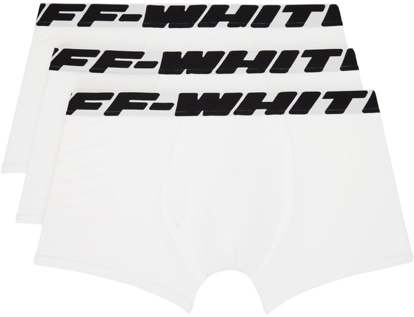 Boksarice Off-White Off-White Industrial Three-Pack Boxers Bela | OMUA001C99FAB0010110