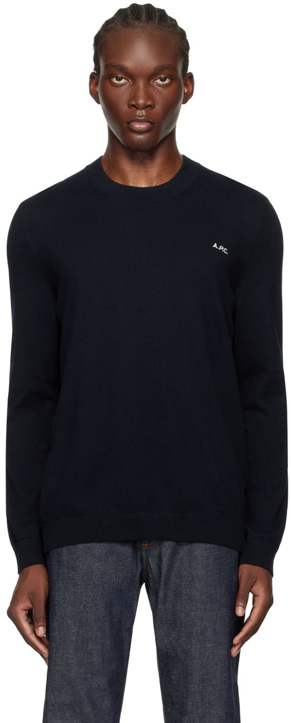 Pleteni pulover A.P.C. Navy Amir Sweater Mornarica | COGDK-H23357