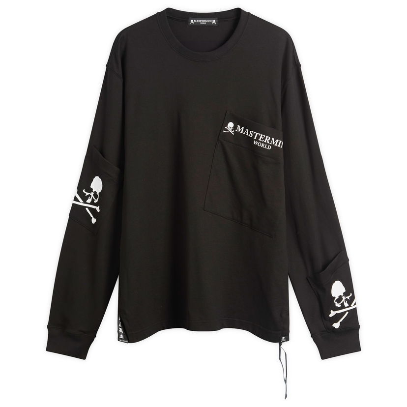 Majica Mastermind WORLD MASTERMIND WORLD Multi Pocket Long Sleeve T-Shirt Črna | MW25S15-TS024-011