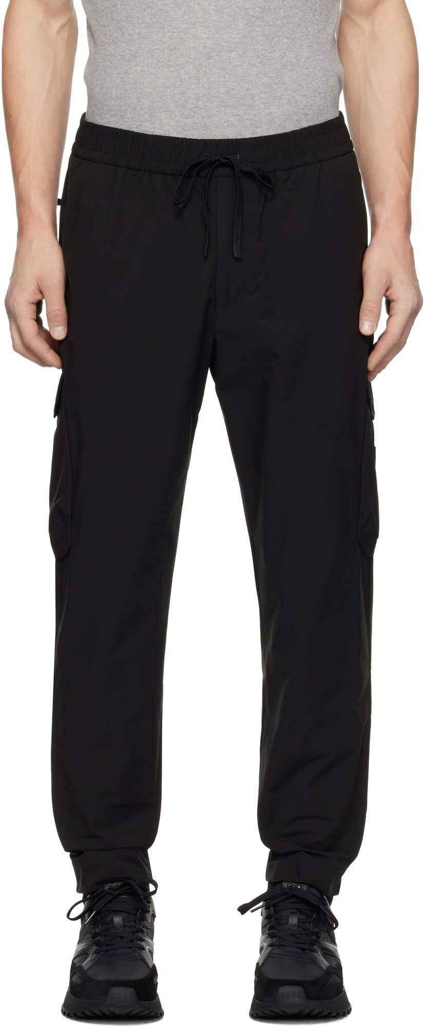 Cargo hlače BOSS Tapered-Fit Cargo Pants Črna | 50508339