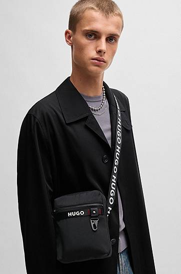 Torba za čez ramo BOSS HUGO Reporter Bag With Adjustable Strap and Zip Closure Črna | 50536009, 1